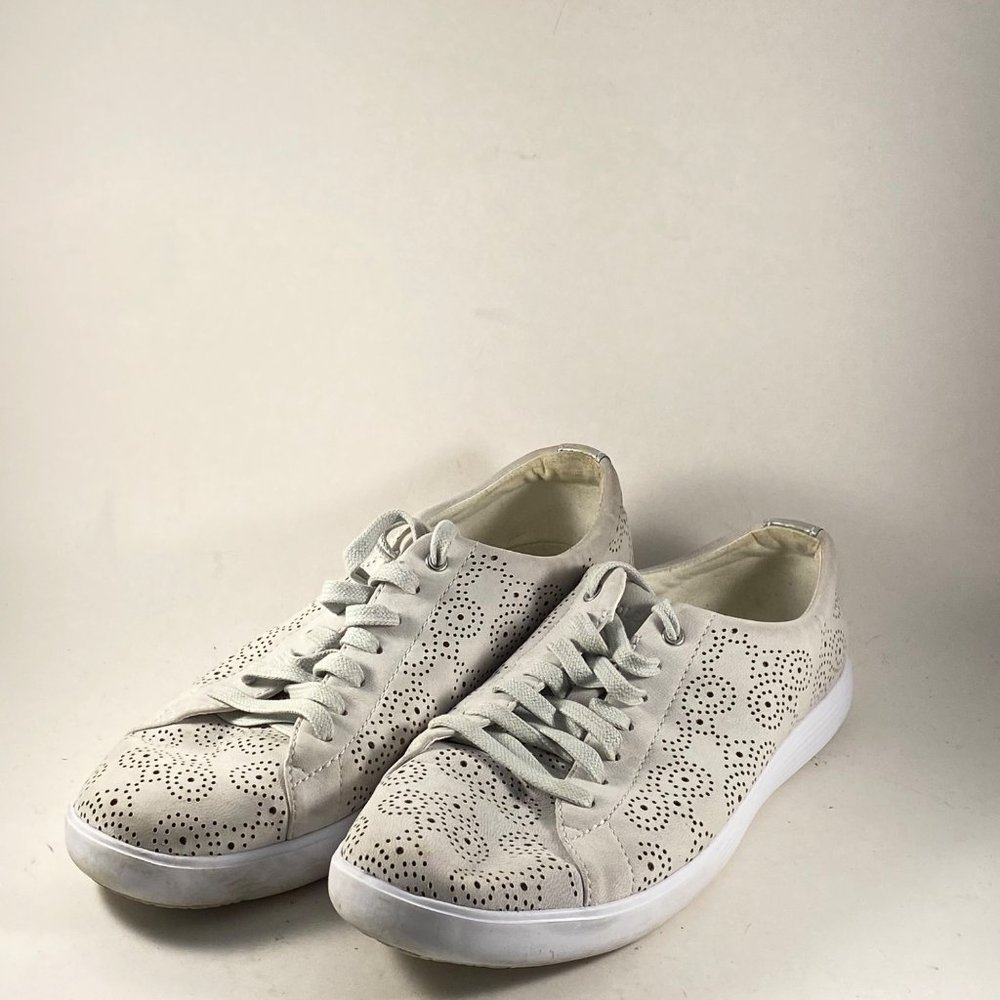 Cole Haan grand os. gray laser cut lace up sneaker 7.5 b